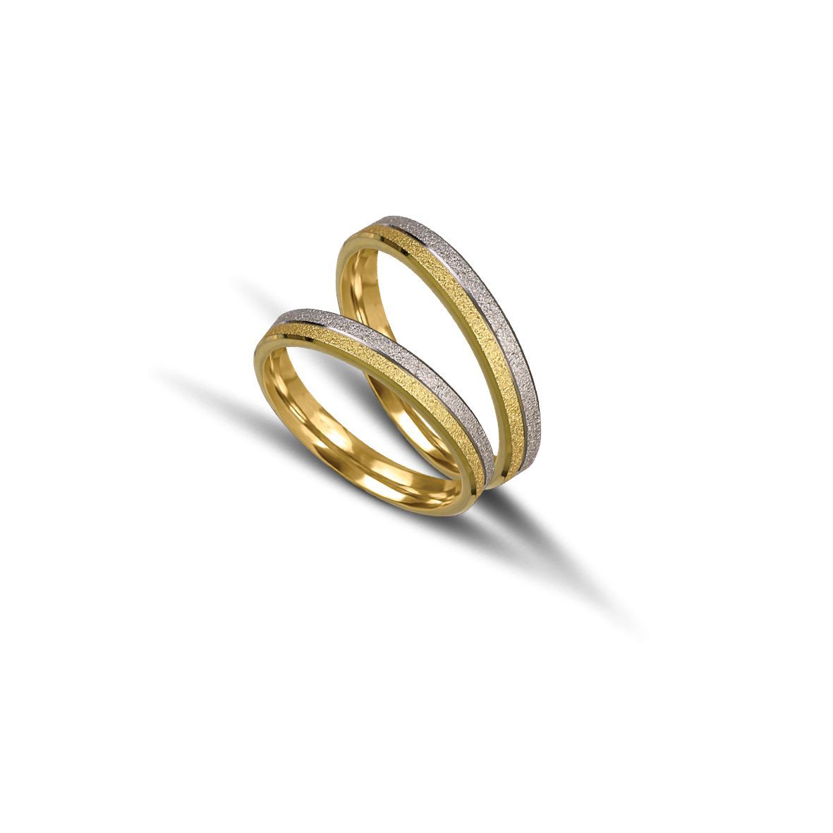 White gold & gold wedding rings 3.3mm (code VK1047/33)
